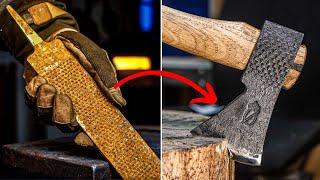 I Forged An Old Farrier's Rasp Into An Axe
