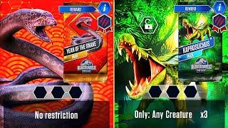 YEAR OF THE SNAKE PACK REWARD UNLOCKED KAPROSUCHUS | JURASSIC WORLD THE GAME