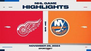 NHL Highlights | Red Wings vs. Islanders - November 25, 2024