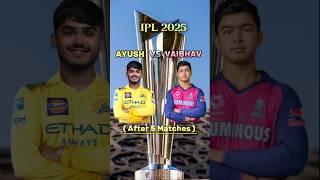 Ayush Mhatre Vs Vaibhav Suryavanshi In IPL 2025 After 5 Matches  #shortsfeed #cricket #trending