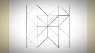 Simple Geometric Square Art for Kids | Geometry Square Drawing | Square Line Art | Square Vector