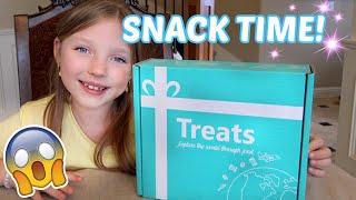 TRYING TREATS with KAIA! TRY TREATS BOX from THAILAND! KIDS TRY NEW FOOD!