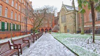 Winter Snow Walk through Mayfair London 2021