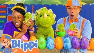 Blippi's Dino Egg Hunt Adventure!  Learn to Count with Dinosaurs! | Moonbug Kids Learning Corner