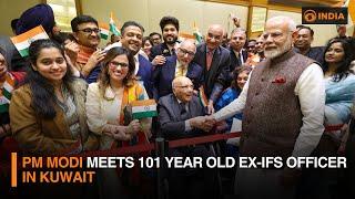 PM Modi meets 101 year old ex-IFS officer in Kuwait