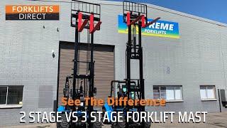 2 Stage vs 3 Stage Forklift Mast