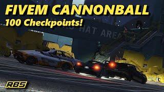 100 Checkpoint Cannonball Endurance! (Full Map!) - GTA FiveM Cannonball #10