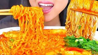 ASMR CHEESY FIRE NOODLES ENOKI MUSHROOM MUKBANG | EATING SHOW | ASMR PHAN