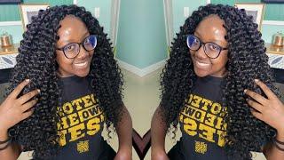 FREETRESS BEACH CURL CROCHET WITH INVISIBLE PART | Best Synthetic Crochet Hair #crochetbraids