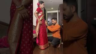 Bridal Saree Draping by Jitu Barman #shorts #youtubeshorts #bridalmakeupartist #