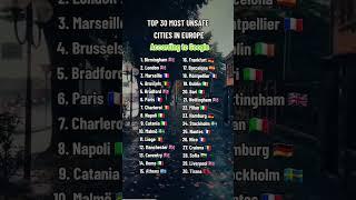 TOP 30 MOST UNSAFE CITIES IN EUROPE #city #cities #europe #unsafe #dangerous #statistics #rank #top