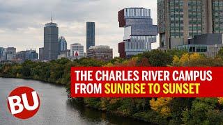 Boston University's Charles River Campus from Sunrise to Sunset