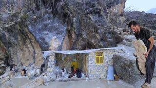 Nomadic Life: Nomadic Family Battles Rain and Storm _ Building Stairs for Mountain Home ️️