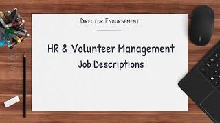 HR & Volunteer Management: Job Descriptions