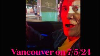 Ronnie Wood Rides in a Limousine After a Rolling Stones Concert in Vancouver on 7/5/24