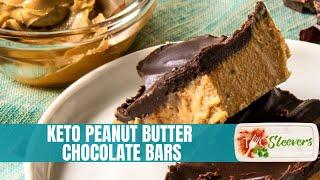 NO BAKE KETO PEANUT BUTTER CHOCOLATE BARS  Keto Peanut butter bars