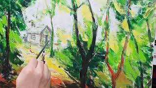 [Eng sub] 그림 그리기와 고독에 대하여, 힐링그림#51 | Oil painting, hut, landscape painting, healing, loneliness