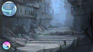 Ruins of the city. Speed painting with Krita.