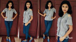 Convert old Shirt in to girl's top in just 5 minutes|simple method