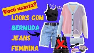 LOOKS COM BERMUDA JEANS FEMININA - THAYLINE BARREIRA