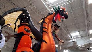 Sam's Club Halloween 2023 Gemmy Airblown Inflatable Dragon And Other Decorations Walkthrough Tour