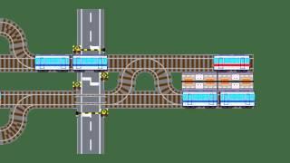 SG Railroad side scroll - mono car reaches at the edge of station.