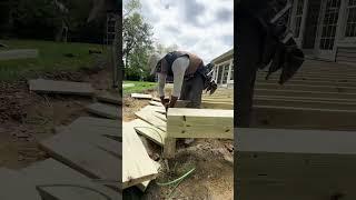 He’s like a dang sculpture artist! ️#build #carpentry #carpenter #deck #deckdesign