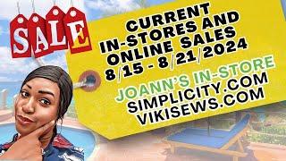  CURRENT IN-STORE AND ONLINE SALE THIS WEEK!!!  | JOANN'S, SIMPLICITY.COM | VIKISEWS.COM