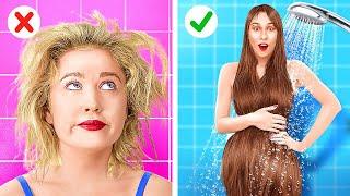 KURZE HAARE VS. LANGE HAARE PROBLEME || Verrückte Mädchenprobleme mit Haaren von 123 GO!