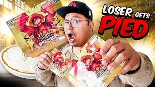 BOX BATTLE AND THE LOSER GETS PIED! One Piece TCG PRB-01: The Best! Booster Box Opening.