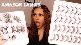 TRYING AMAZON LASHES | AFFORDABLE & AMAZING QUALITY LASHES | 16mm, 18mm & 25mm | BAD B ON A BUDGET 