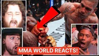 MMA WORLD REACTS TO ALEX PEREIRA KNOCKING OUT KHALIL ROUNTREE AT UFC 307! (FULL COMPILATION)