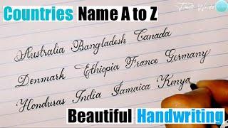 How To Write Countries In Cursive Handwriting | Calligraphy Handwriting | Writing Countries A to Z