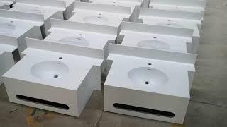 Rectangle Acrylic Stone Solid Surface Cabinet Basin - Kingkonree International Surface Industrial