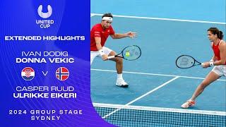 Dodig/Vekic v Ruud/Eikeri Extended Highlights | United Cup 2024 Group F