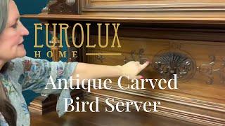 Antique Carved Bird Server | Unique Renaissance-Inspired Hunting Style