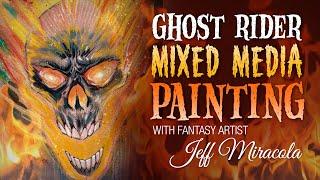 Ghost Rider Mixed Media Painting by Fantasy Artist Jeff Miracola