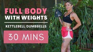 ULTIMATE 30 MIN FULL BODY Kettlebell OR Dumbbell Workout | NO NOISE | NO REPEAT | No Jumping