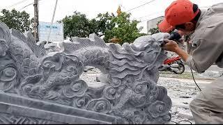 Mẫu Rồng Đá Tâm Linh - Trạm Tỉa Rồng Đá Xanh Nguyên Khối Cực Nét | Anh Thợ Đá