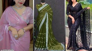 JIMMY CHOO Fabric Saree || Glamour Saree || Shiny Stone and Diamond Work Saree