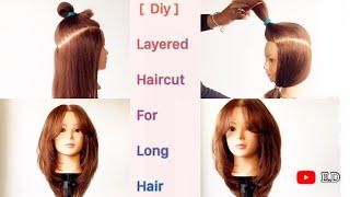 DIY layered Haircut for long hair / Coupe cheveux dégradée pour cheveux longs / at home