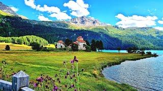 A beautiful & relaxing late afternoon walk by Lake Silvaplana & Surlej! Switzerland Summer 2022!️