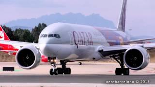 [FULL HD] Qatar Airways 77W [Fútbol Club Barcelona] at Barcelona-El Prat