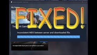 inconsistent md5 between server and download files | Tencent Gaming Buddy Update Error