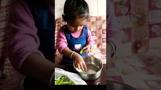 cute baby is peeling peas #baby ishika video#shorts