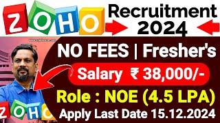 ZOHO NEW RECRUITMENT 2024 IN TAMILNADU  ZOHO NOE JOB VACANCY 2024 IN TAMIL TN TECH JOBS 2024 TAMIL