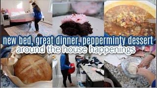 New Bed, Great Dinner, Pepperminty Dessert, Around The House Happenings! Mom Life & Beyond!