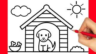 HOW TO DRAW A DOG HOUSE