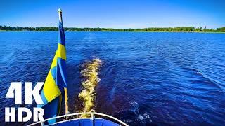 4K HDR | A boat ride on Lake Vänern with relaxing guitar music. Give yourself a moment of relaxation