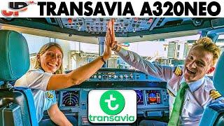 In the cockpit of the brand new TRANSAVIA Airbus A320neo